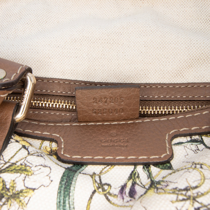 Flora Canvas Joy Boston Bag White - Gaby Paris