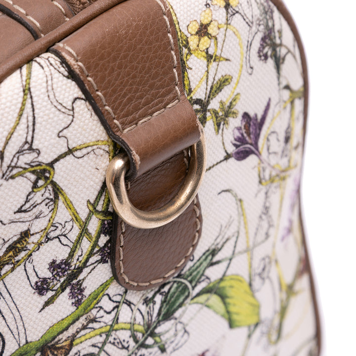 Flora Canvas Joy Boston Bag White - Gaby Paris