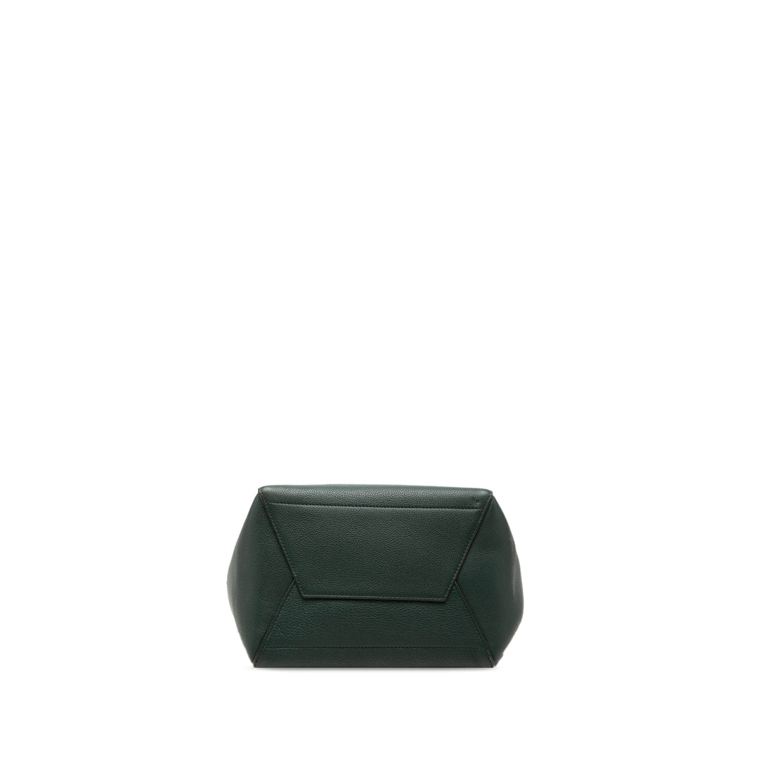Souple grainé Seau Sangle Sac seau Moyen Cuir de veau grainé Vert