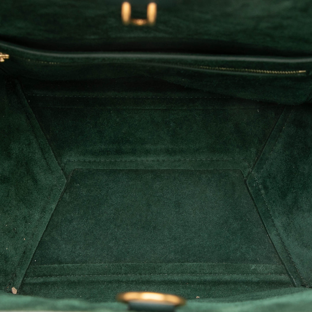 Souple grainé Seau Sangle Sac seau Moyen Cuir de veau grainé Vert