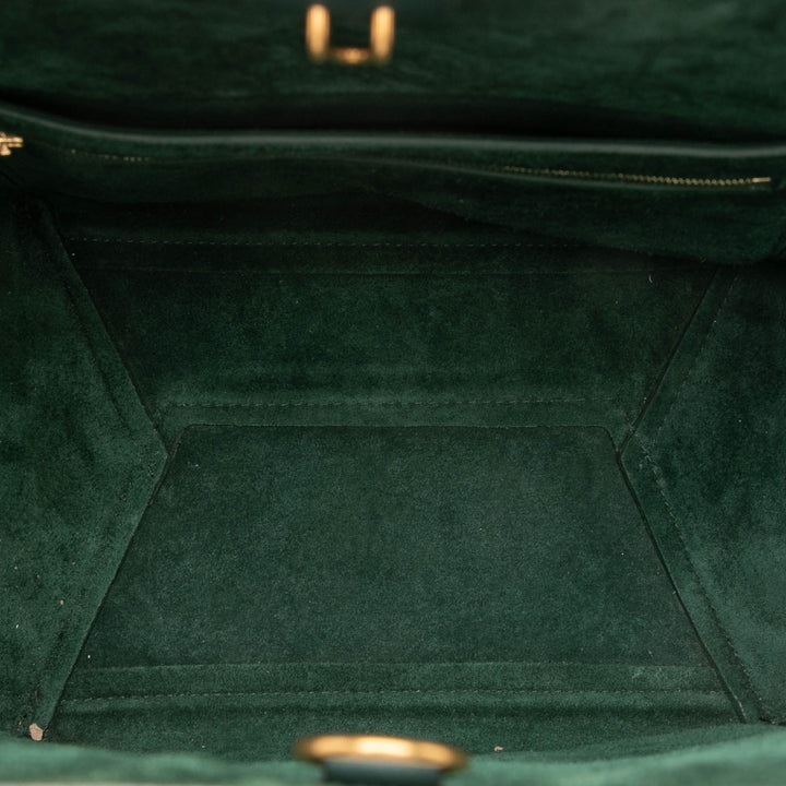 Souple grainé Seau Sangle Sac seau Moyen Cuir de veau grainé Vert