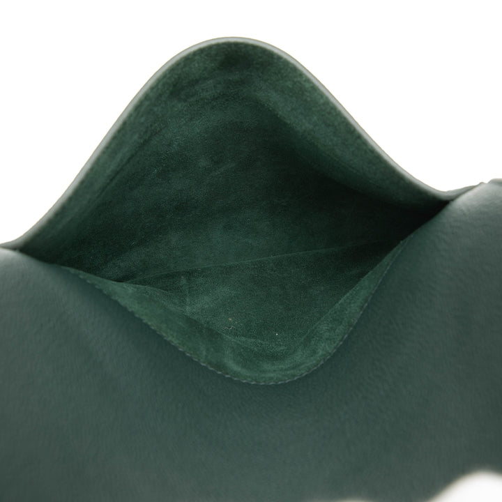Souple grainé Seau Sangle Sac seau Moyen Cuir de veau grainé Vert