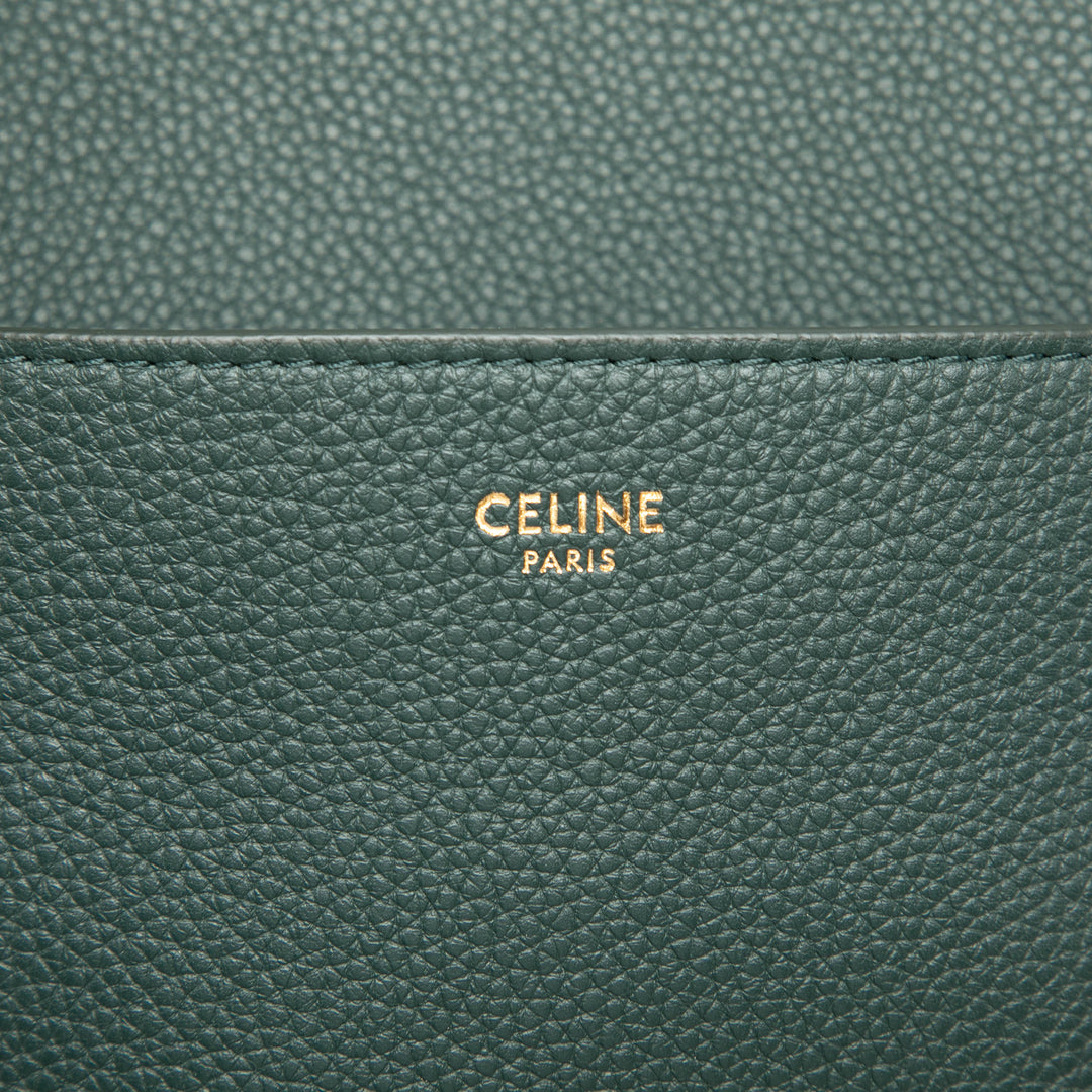 Souple grainé Seau Sangle Sac seau Moyen Cuir de veau grainé Vert
