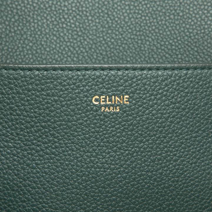 Souple grainé Seau Sangle Sac seau Moyen Cuir de veau grainé Vert