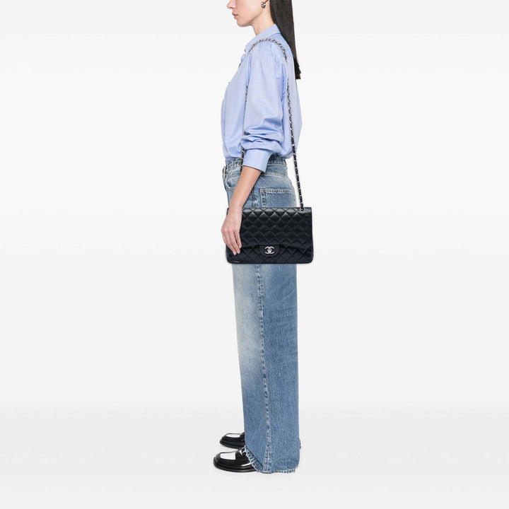 Chanel Classic Double rabat Jumbo Cuir caviar