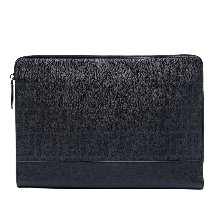 Fendi Cuir à finitions Zucca Coated Toile Pochette