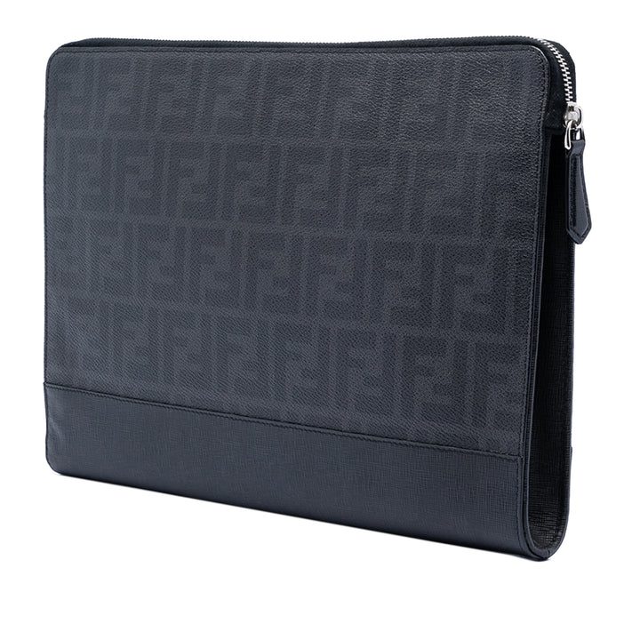 Fendi Cuir à finitions Zucca Coated Toile Pochette