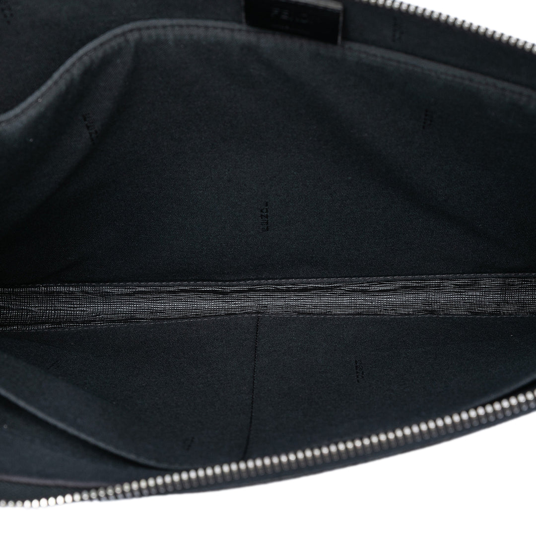 Fendi Cuir à finitions Zucca Coated Toile Pochette