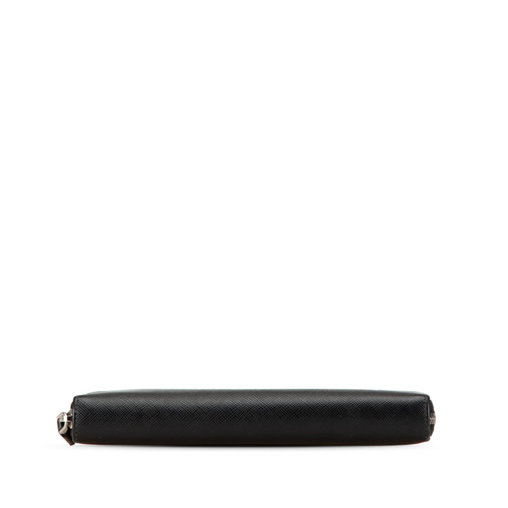 Saffiano Zip Around Wallet Black - Gaby Paris