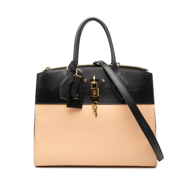 Louis Vuitton Tricolore City Steamer MM Cuir de veau lisse Noir