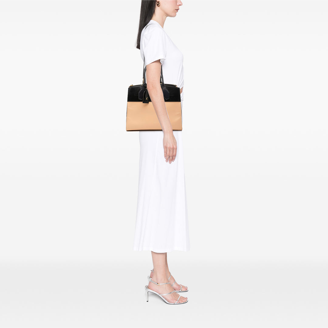 Louis Vuitton Tricolore City Steamer MM Cuir de veau lisse Noir