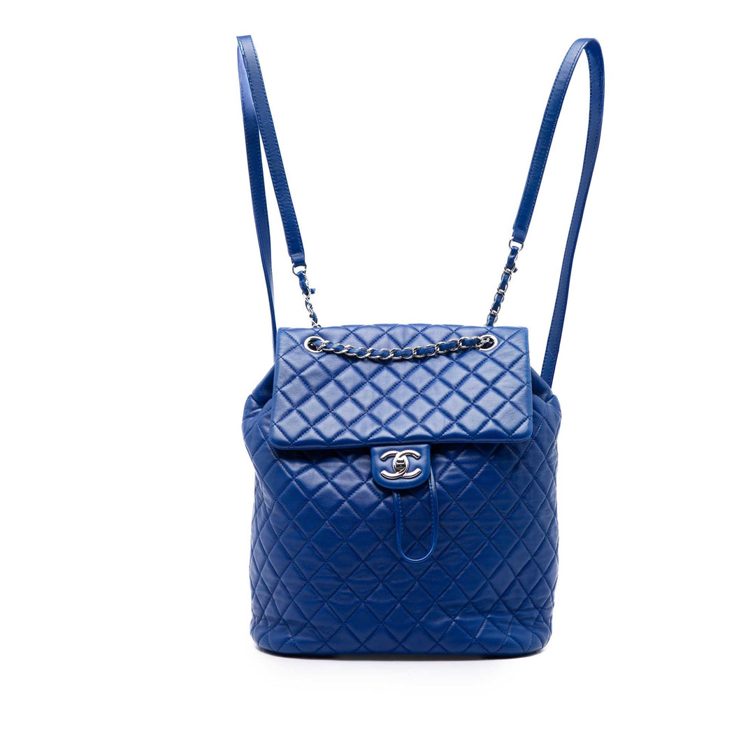 Matelassé Urban Spirit Sac à dos Grand Cuir d'agneau Bleu
