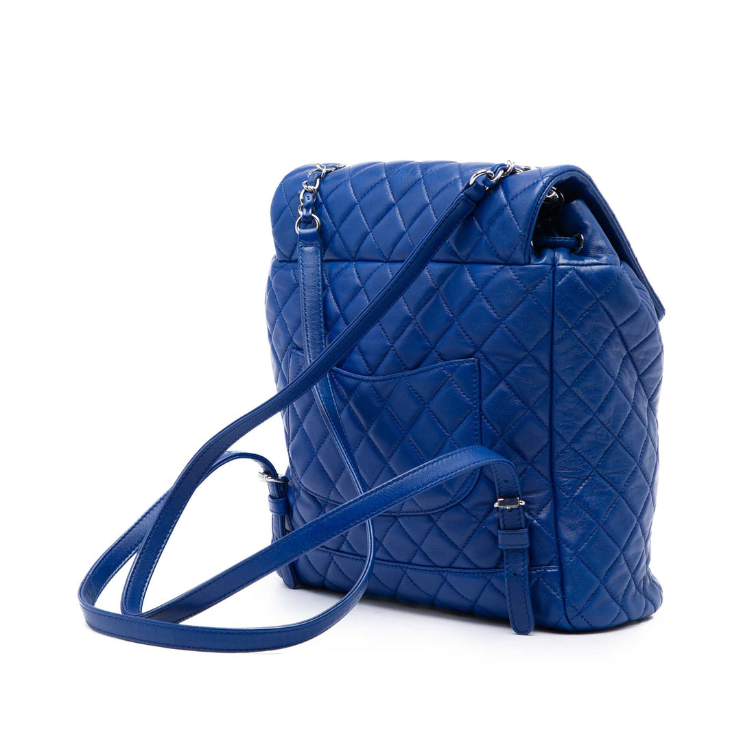 Matelassé Urban Spirit Sac à dos Grand Cuir d'agneau Bleu