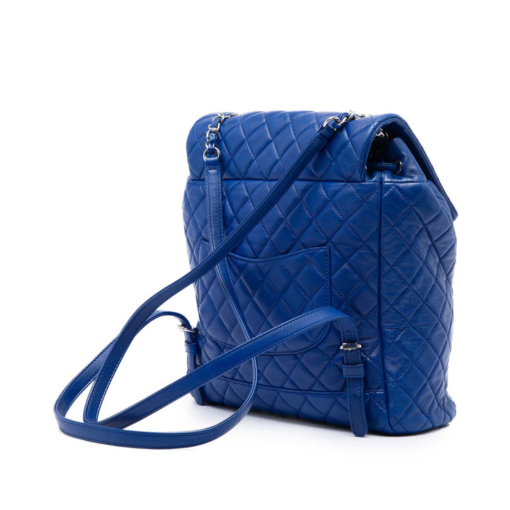 Matelassé Urban Spirit Sac à dos Grand Cuir d'agneau Bleu