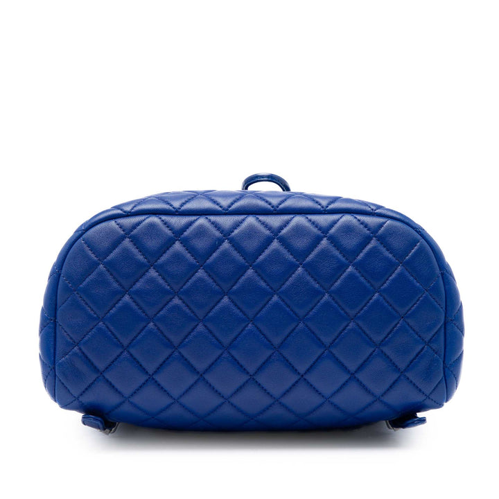Matelassé Urban Spirit Sac à dos Grand Cuir d'agneau Bleu