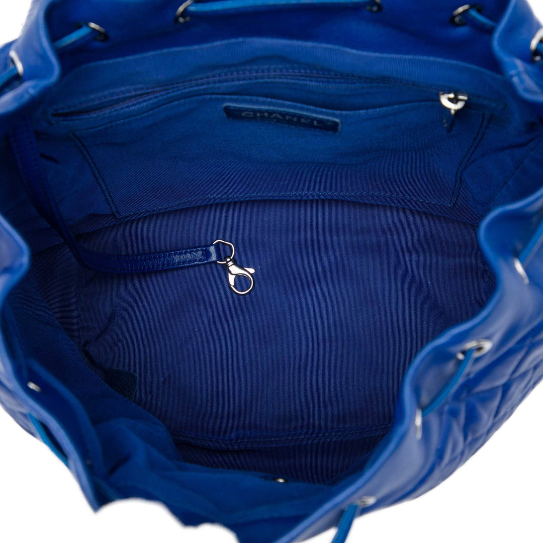 Matelassé Urban Spirit Sac à dos Grand Cuir d'agneau Bleu