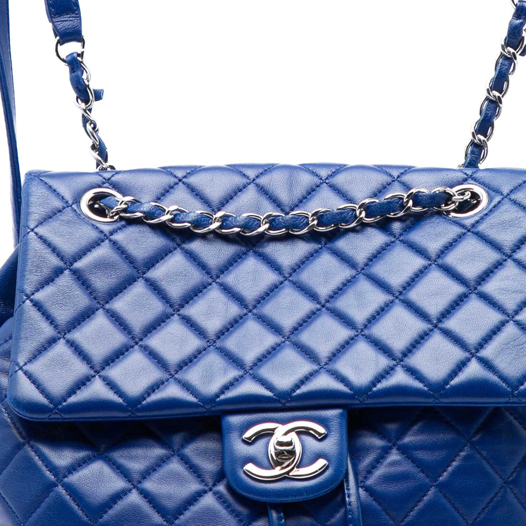Matelassé Urban Spirit Sac à dos Grand Cuir d'agneau Bleu