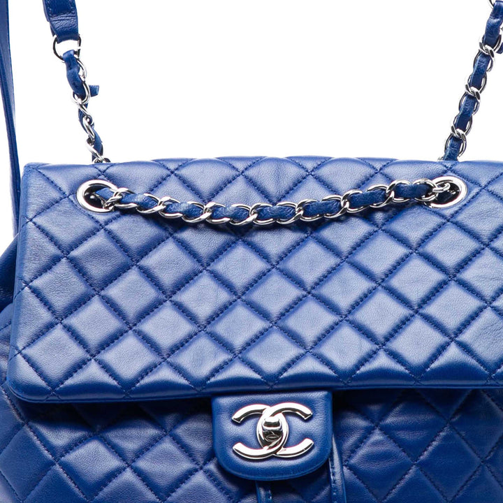 Matelassé Urban Spirit Sac à dos Grand Cuir d'agneau Bleu