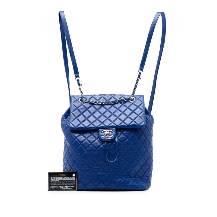 Matelassé Urban Spirit Sac à dos Grand Cuir d'agneau Bleu