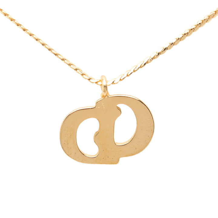 plaqué CD Logo Pendant Collier Doré
