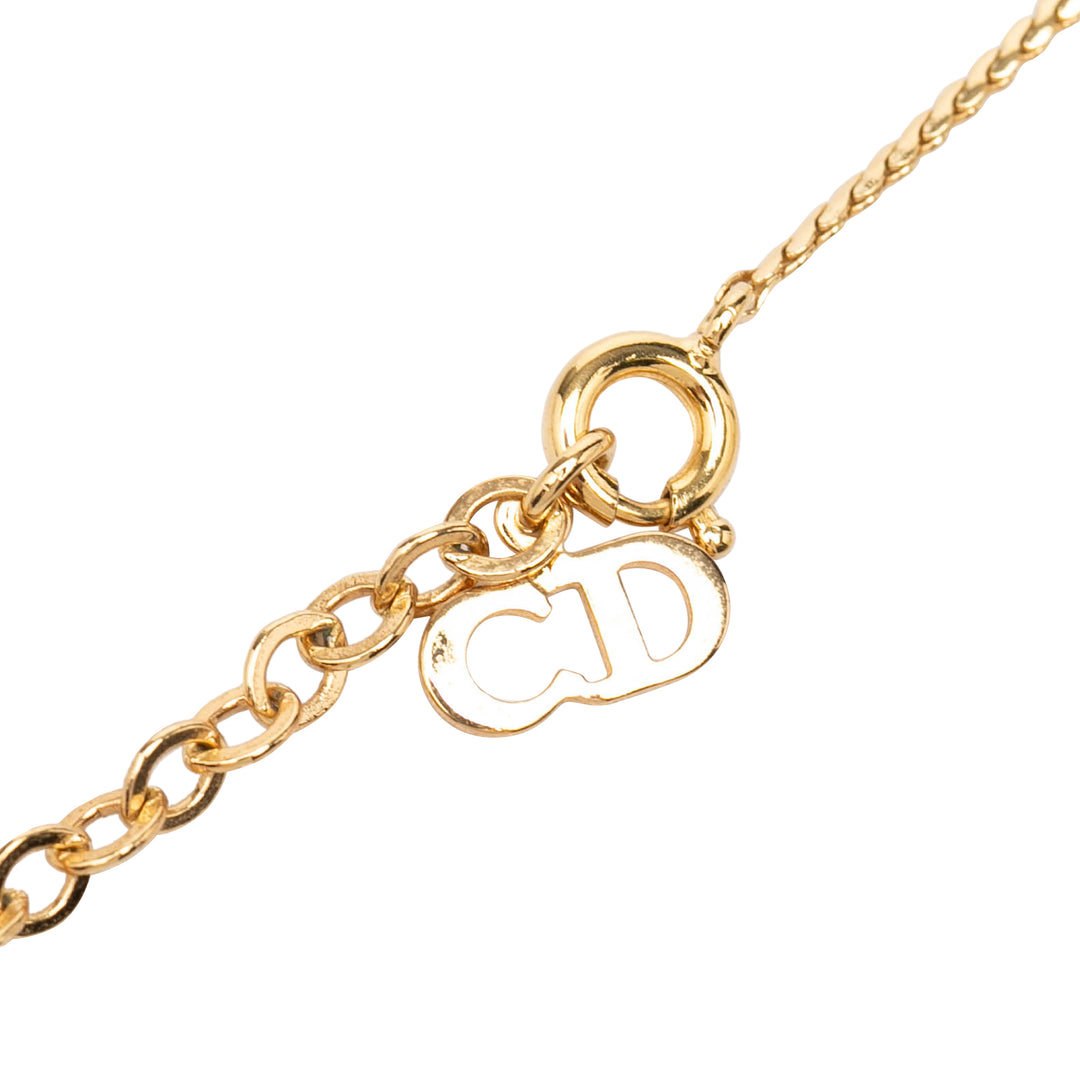 plaqué CD Logo Pendant Collier Doré