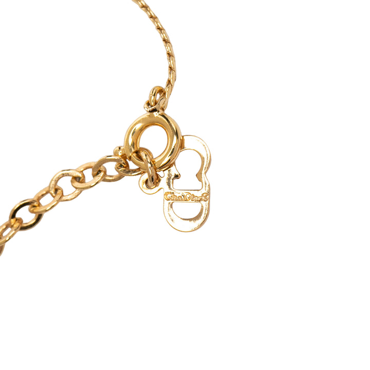 plaqué CD Logo Pendant Collier Doré