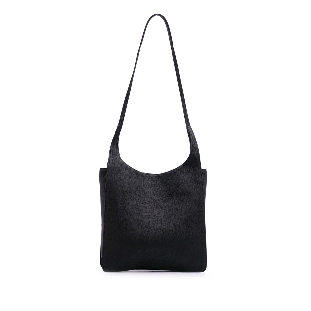 Leather Jules Shoulder Bag Black - Gaby Paris