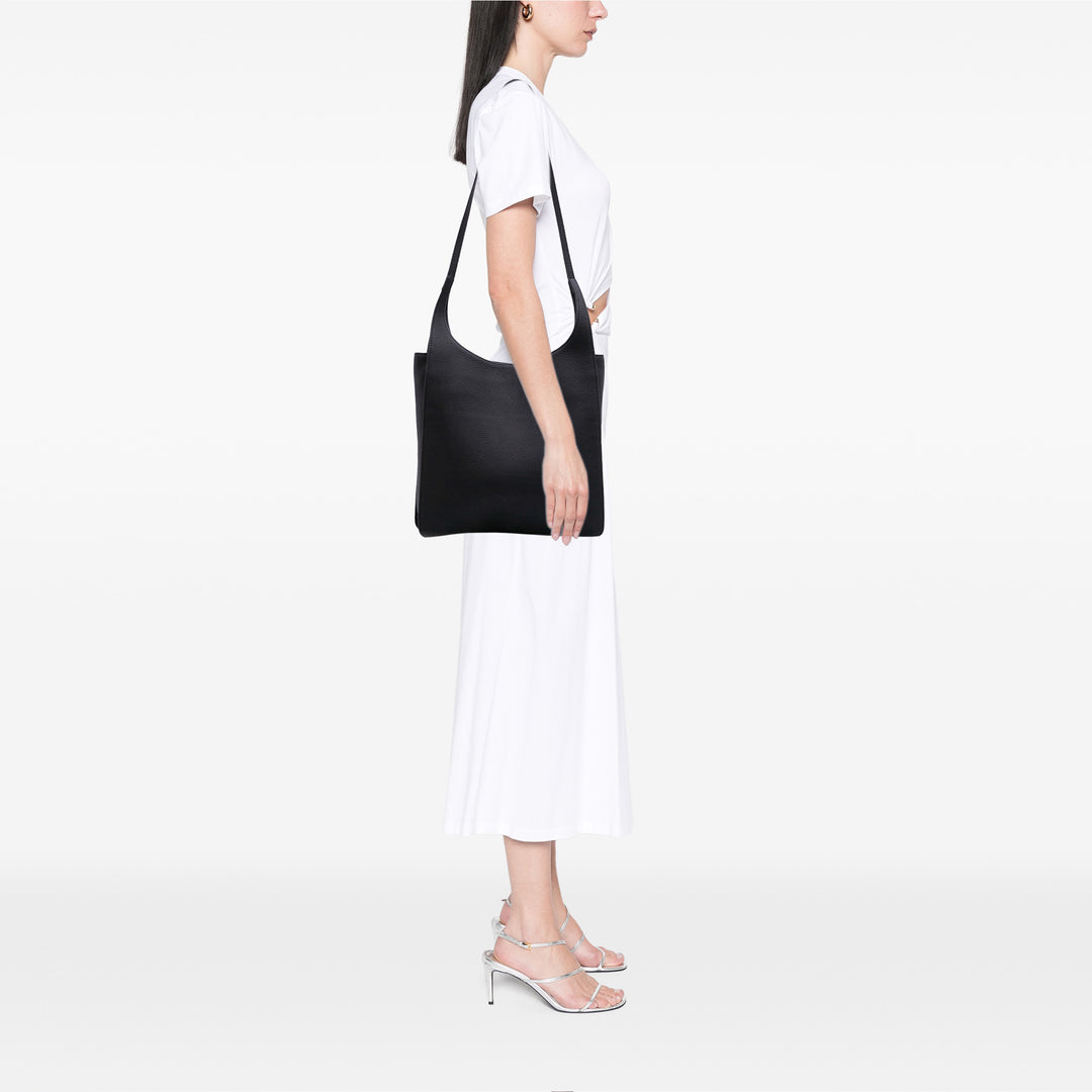 Leather Jules Shoulder Bag Black - Gaby Paris