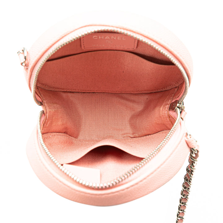 Caviar Striped CC Filigree Round Crossbody Pink - Gaby Paris