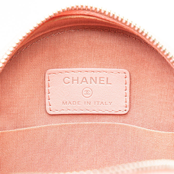 Caviar Striped CC Filigree Round Crossbody Pink - Gaby Paris