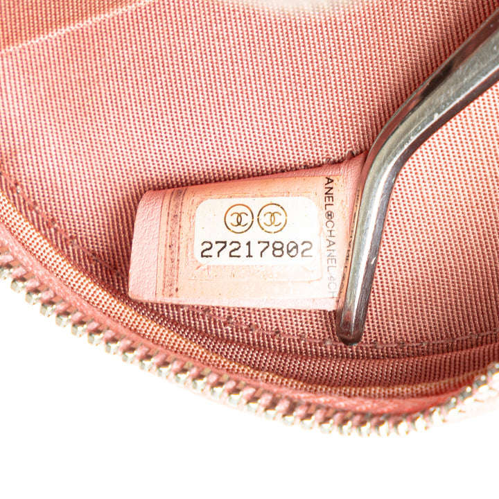 Caviar Striped CC Filigree Round Crossbody Pink - Gaby Paris