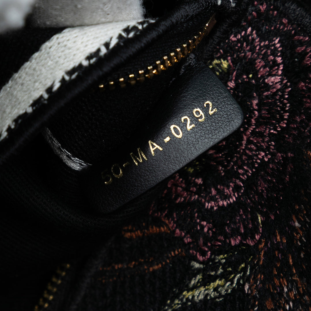 Dior Mini Embroidered Toile Mille Fleurs Lady D Lite Noir – GABY PARIS Authentique