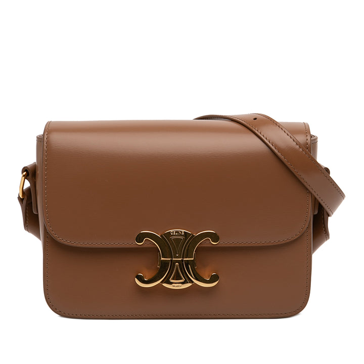 Celine Teen brillant Cuir de veau Triomphe Sac porté croisé