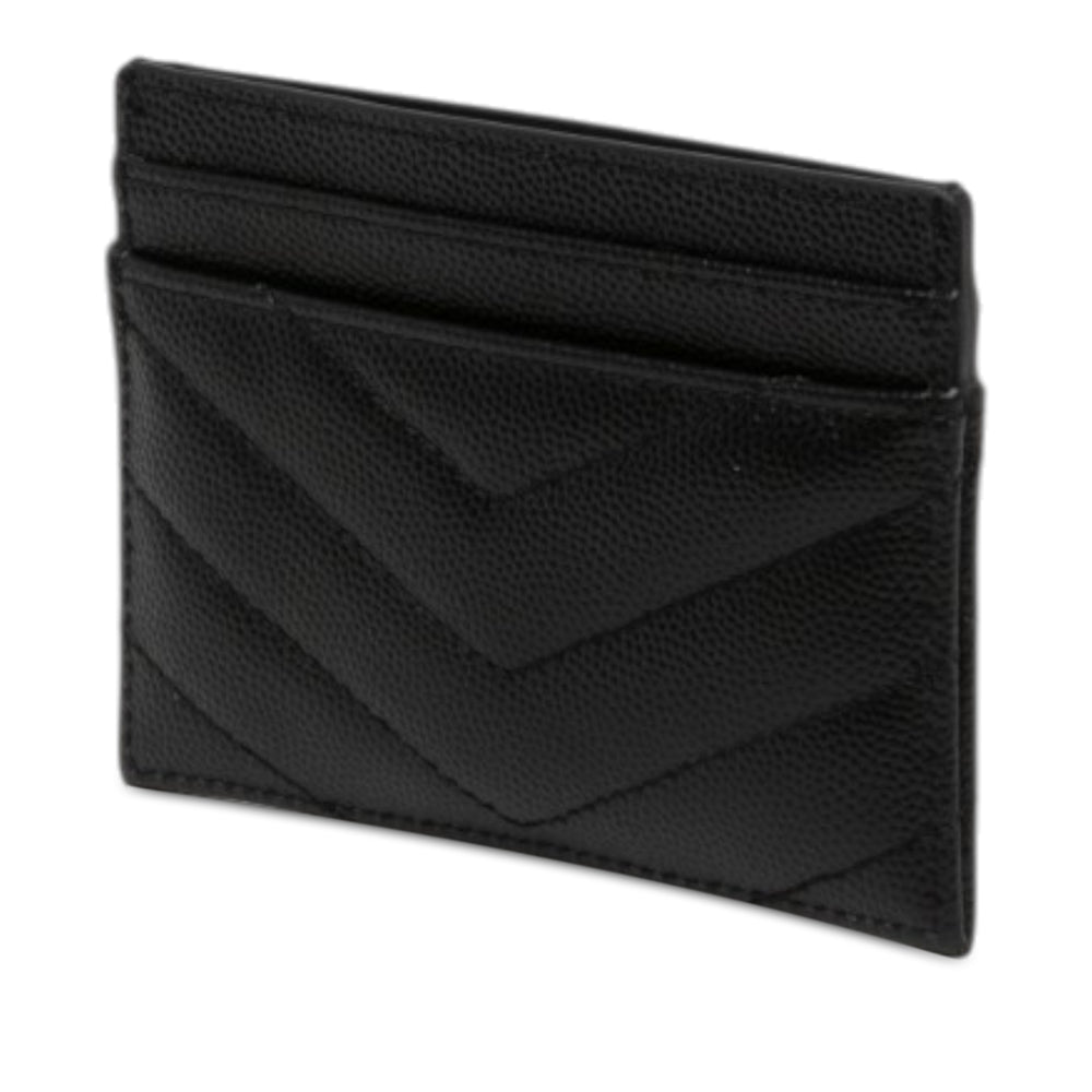 Saint Laurent Chevron Grain de Poudre Cassandre Porte-cartes Noir – vue 2 – GABY PARIS
