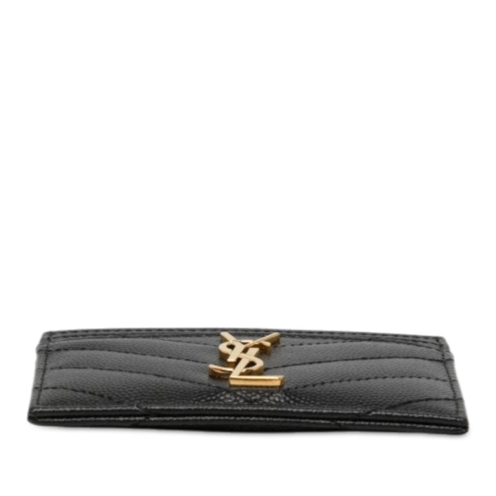 Saint Laurent Chevron Grain de Poudre Cassandre Porte-cartes Noir – vue 3 – GABY PARIS