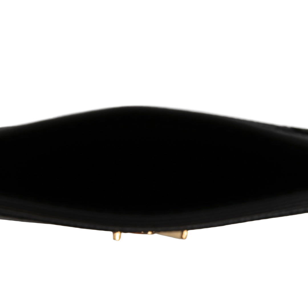 Saint Laurent Chevron Grain de Poudre Cassandre Porte-cartes Noir – vue 4 – GABY PARIS