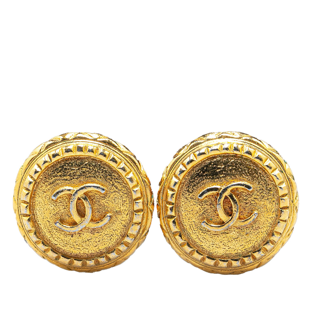 Gold Plated CC Clip On Earrings Gold - Gaby Paris