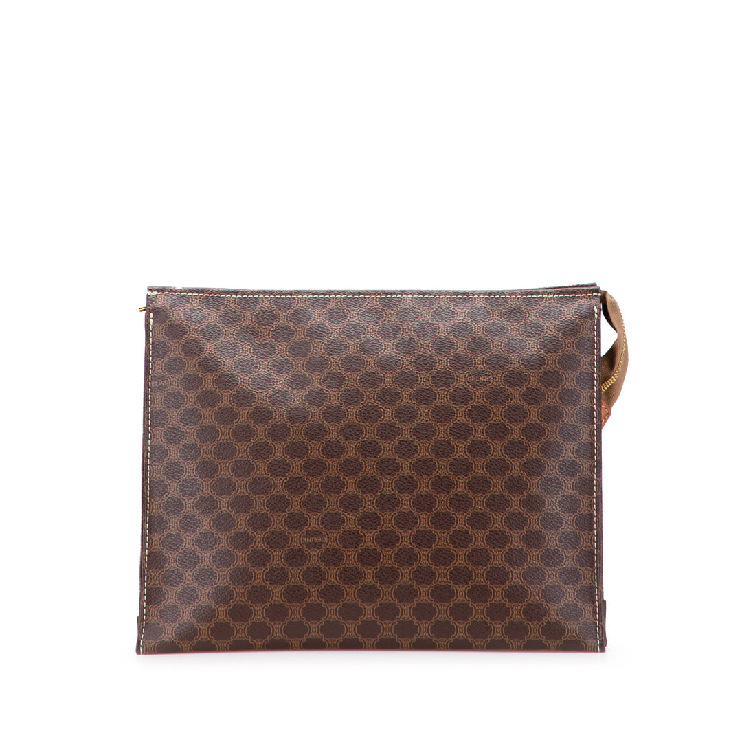 Macadam Coated Canvas Clutch Brown - Gaby Paris