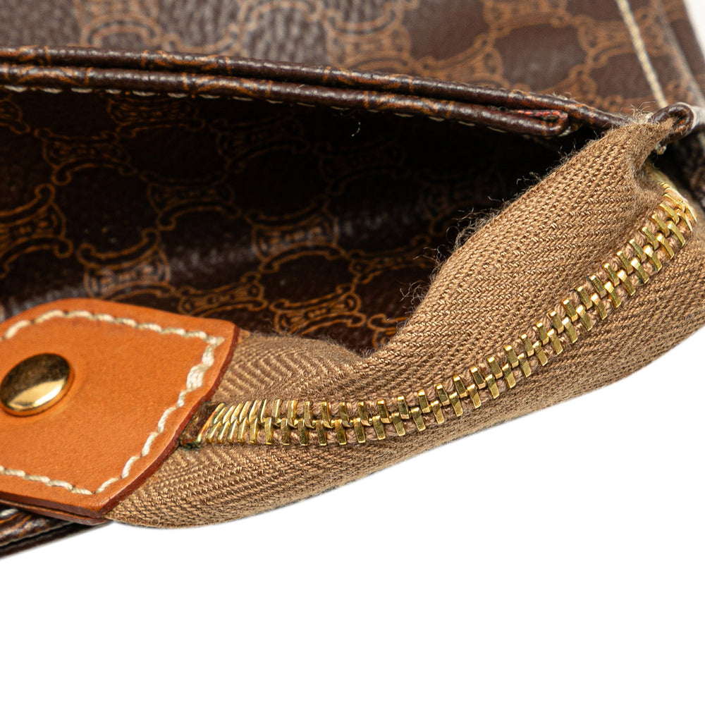 Macadam Coated Canvas Clutch Brown - Gaby Paris