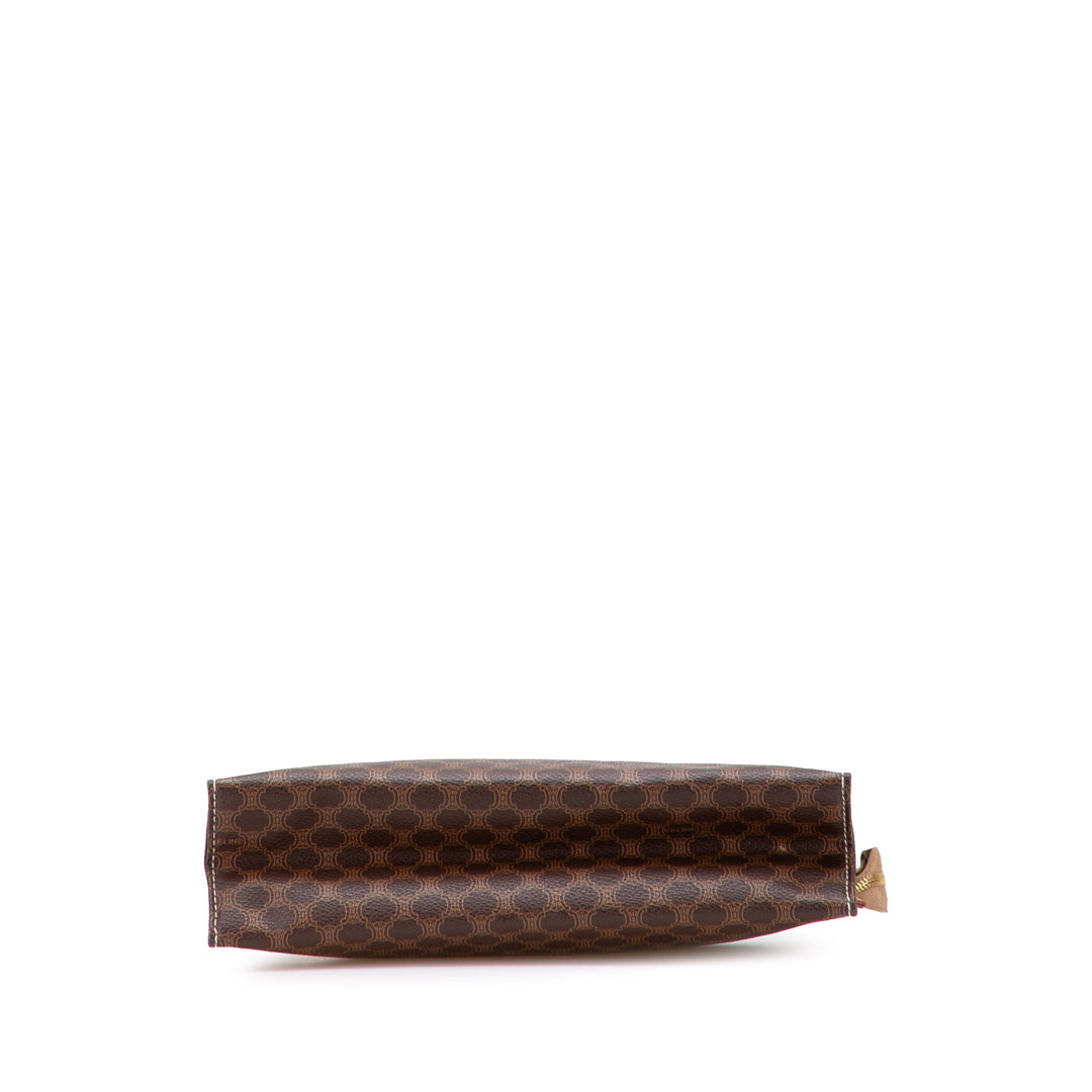 Macadam Coated Canvas Clutch Brown - Gaby Paris
