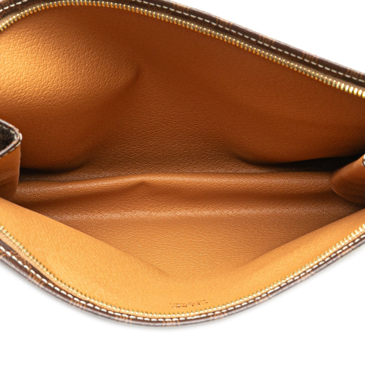 Macadam Coated Canvas Clutch Brown - Gaby Paris