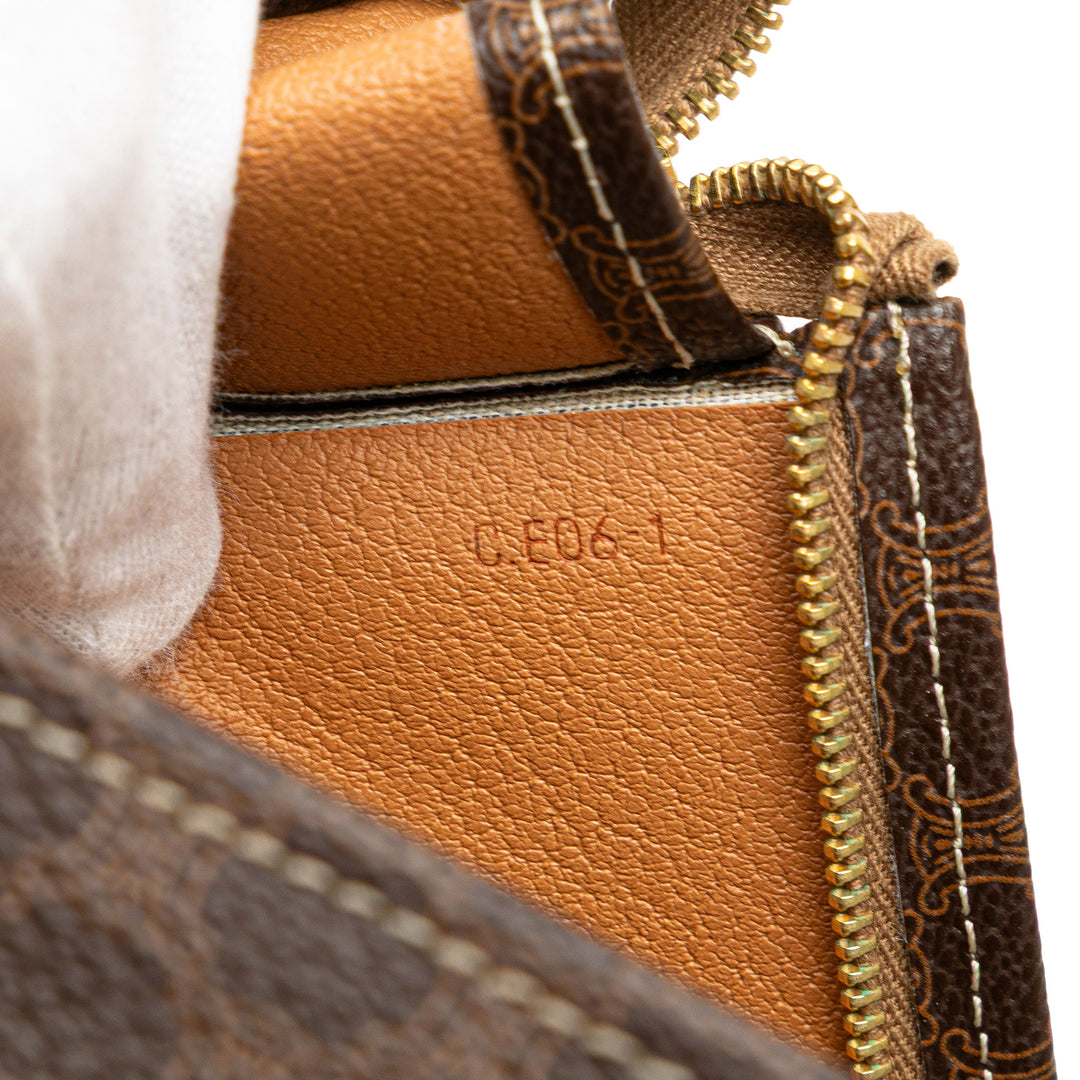 Macadam Coated Canvas Clutch Brown - Gaby Paris