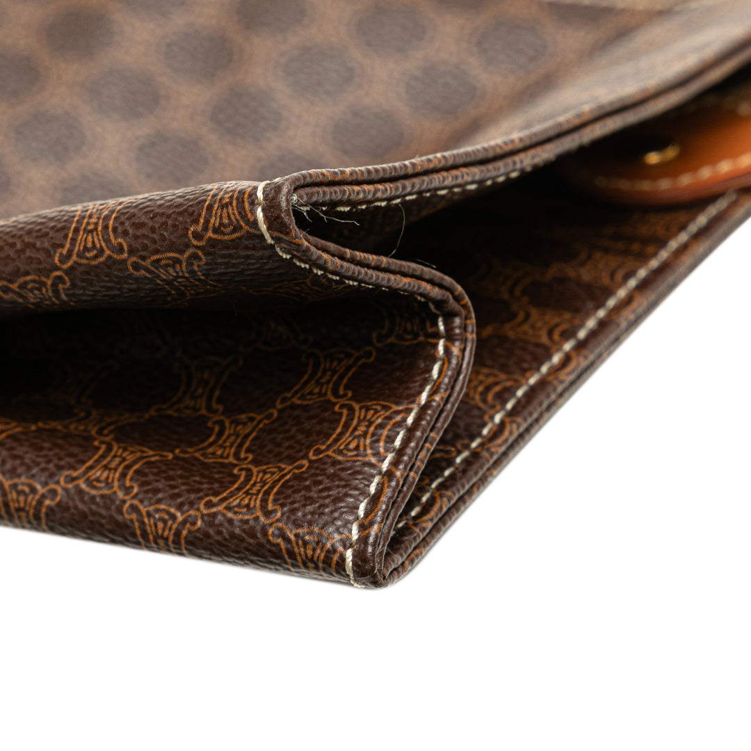 Macadam Coated Canvas Clutch Brown - Gaby Paris