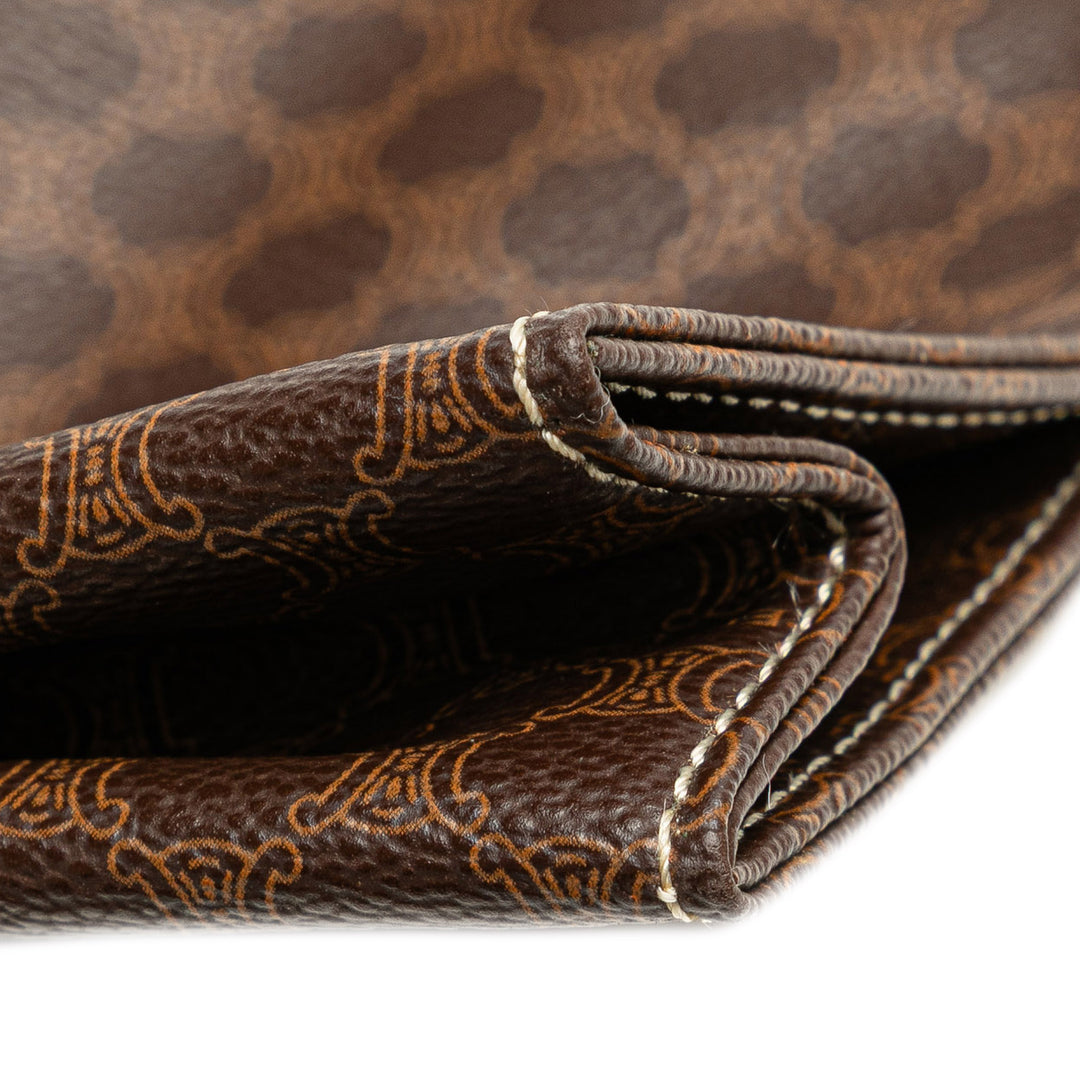 Macadam Coated Canvas Clutch Brown - Gaby Paris