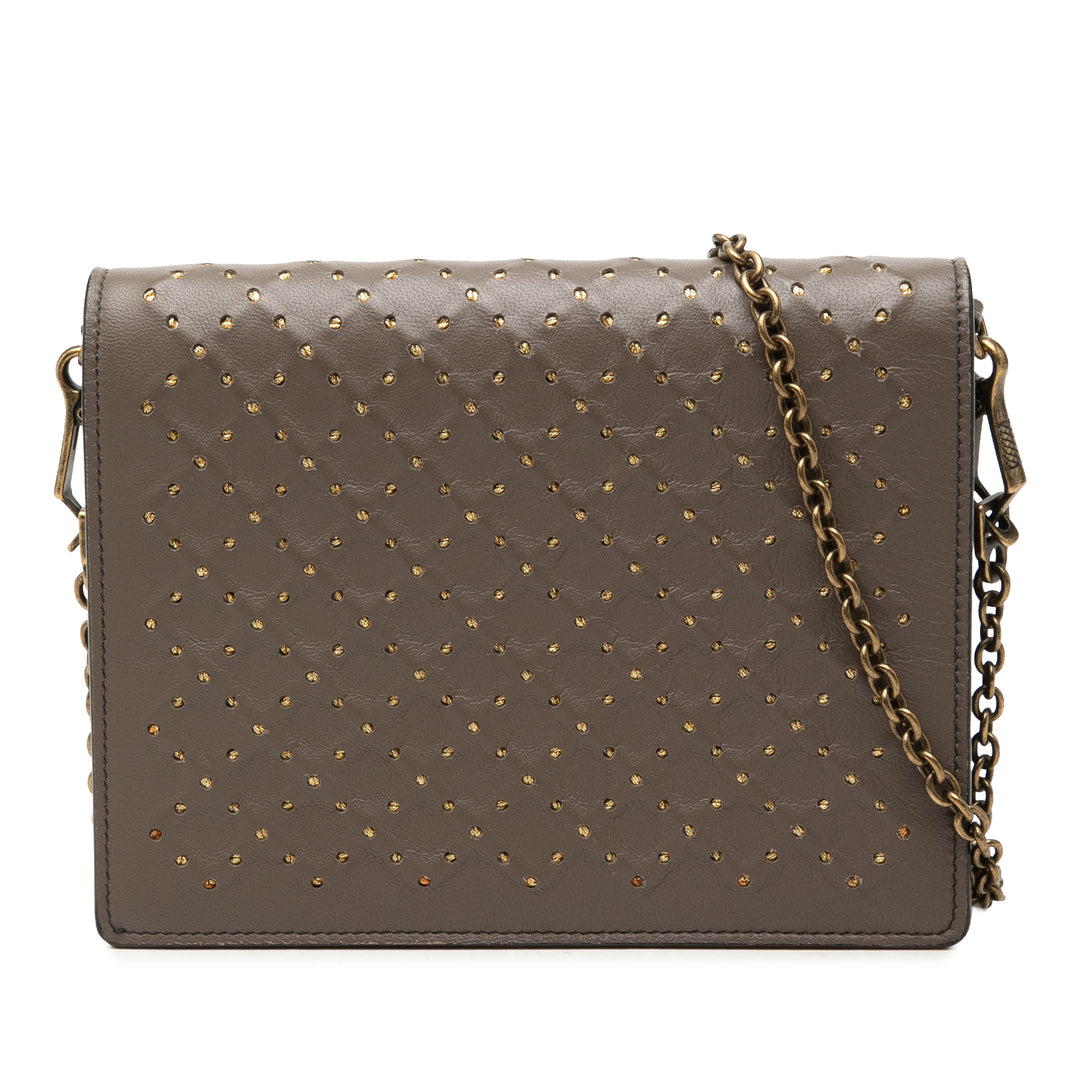 Bottega Veneta clouté Catena Wallet on Chain nappa Marron – vue principale – GABY PARIS