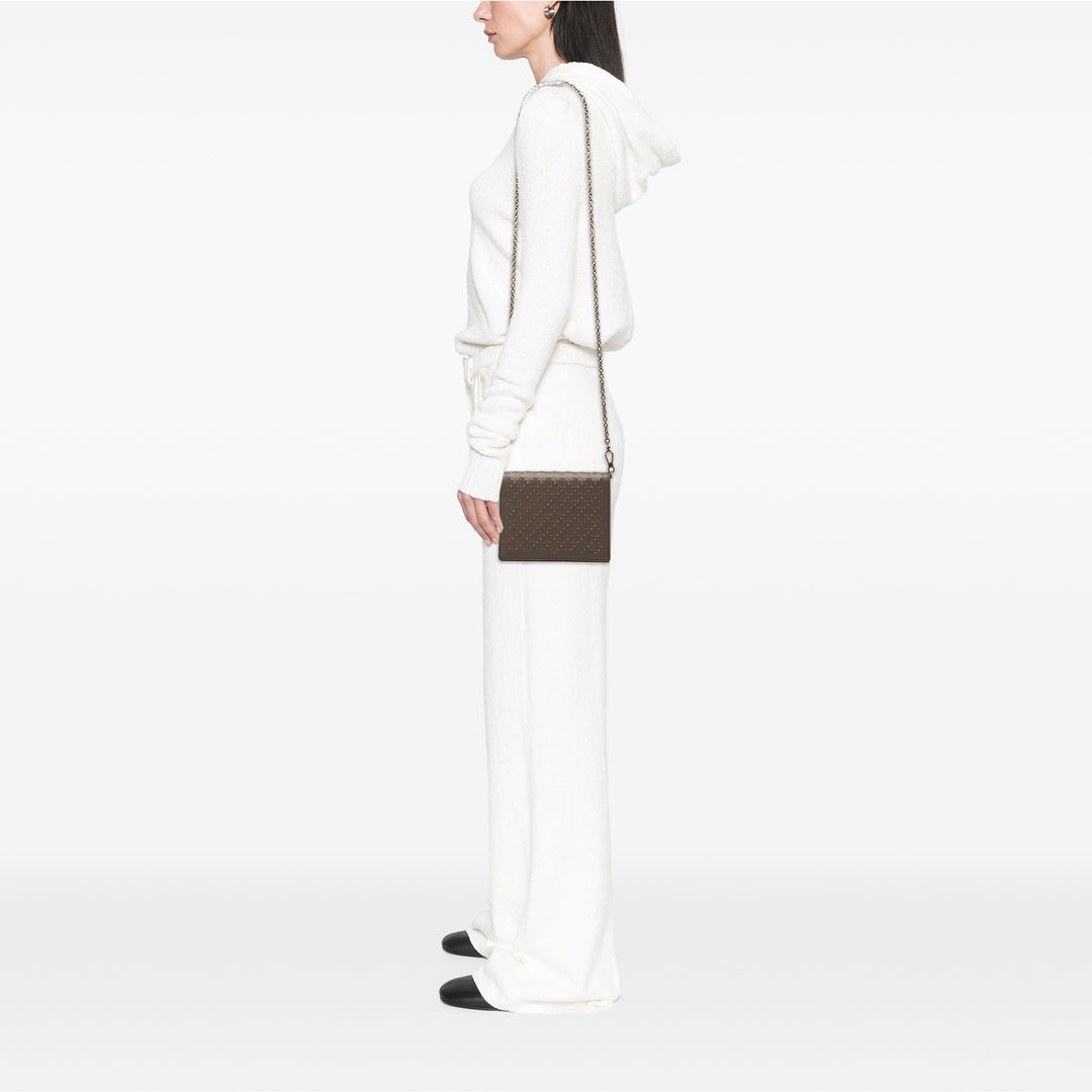 Bottega Veneta clouté Catena Wallet on Chain nappa Marron – vue 6 – GABY PARIS