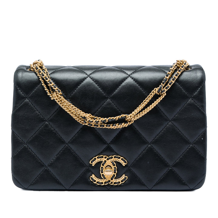 Chanel Small Matelassé Cuir d’agneau On And On Chain à rabat