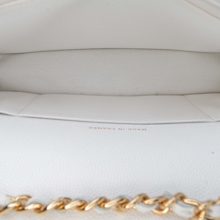Chanel Quilted Caviar Coco Casino Phone Holder on Chain Blanc
