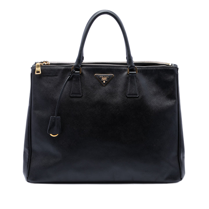 Lux Galleria Double Zippé Cabas Très grand Saffiano Noir