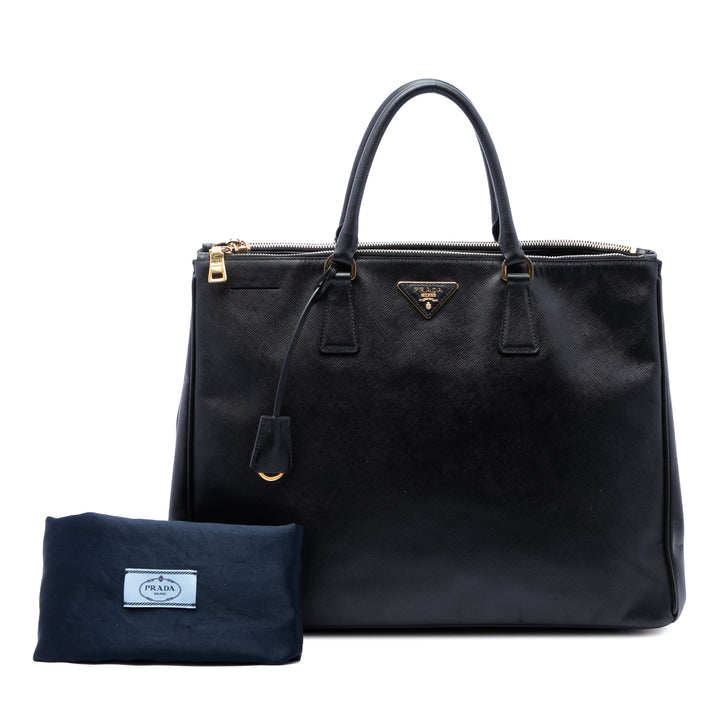 Lux Galleria Double Zippé Cabas Très grand Saffiano Noir